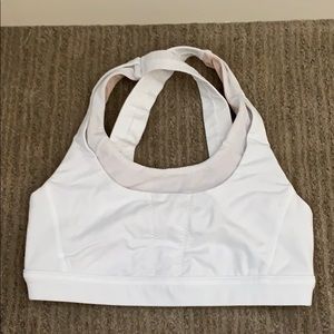 White lulu sports bra. XS